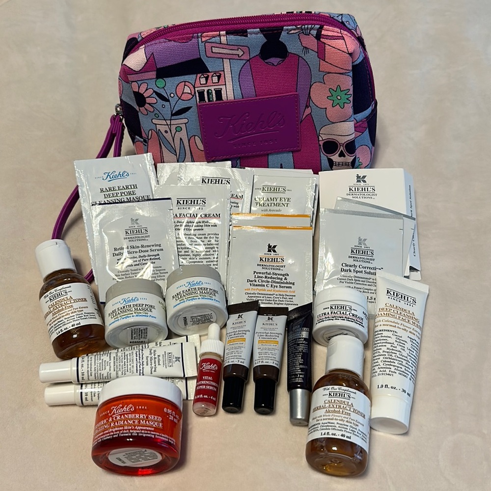 Kiehl’s skincare + pouch